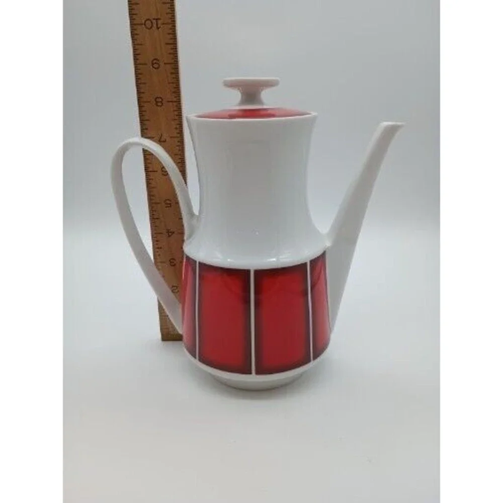 Winterling Marktleuthen MCM Teapot Red White Bavaria